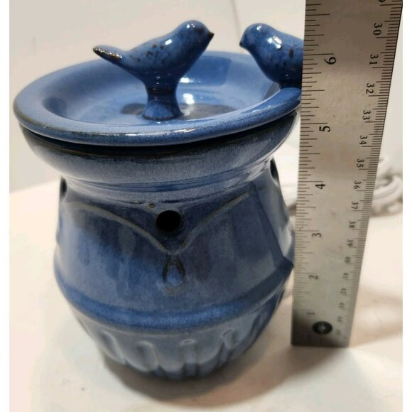 Ceramic Blue with Bird Bath and Birds Wax Melts Aromatherpy Warmer - Picture 12 of 13
